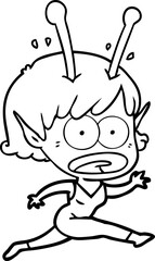 cartoon shocked alien girl