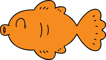 hand drawn quirky cartoon fish