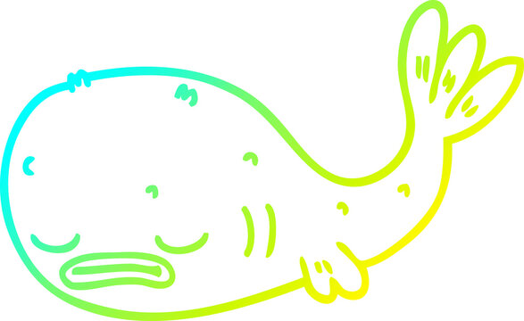 recommend clip art: cold gradient line drawing of a cartoon fish