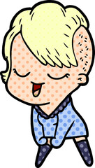 happy cartoon girl