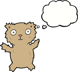 cartoon teddy bear with thought bubble