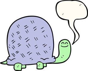 freehand drawn speech bubble cartoon turtle