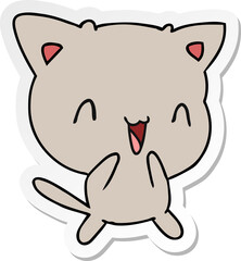 Obraz na płótnie Canvas freehand drawn sticker cartoon of cute kawaii cat