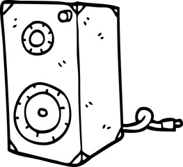 line drawing cartoon speaker box