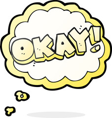 freehand drawn thought bubble cartoon okay symbol