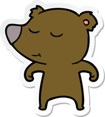 sticker of a happy cartoon bear