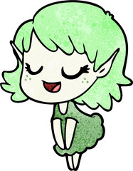 happy cartoon elf girl