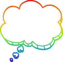rainbow gradient line drawing of a cartoon expression bubble