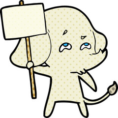 cartoon elephant with sign remembering