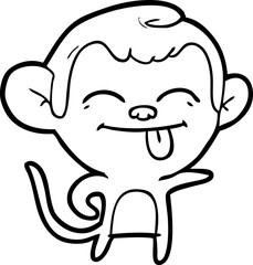 funny cartoon monkey pointing