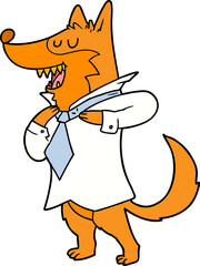 office worker fox cartoon character