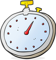 freehand drawn cartoon stopwatch
