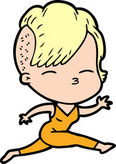 cartoon girl leaping