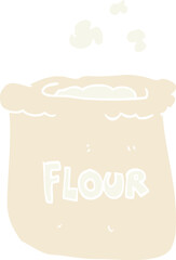 flat color illustration of bag of flour