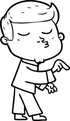 cartoon model guy pouting