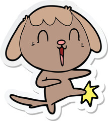 sticker of a cute cartoon dog