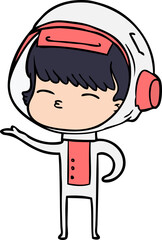 cartoon curious astronaut