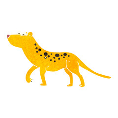 Fototapeta premium freehand retro cartoon leopard