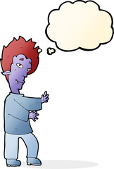 cartoon vampire with thought bubble