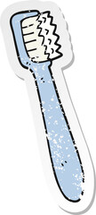 retro distressed sticker of a cartoon toothbrush