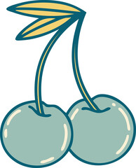 iconic tattoo style image of cherries