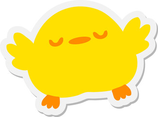 cute cartoon baby bird sticker