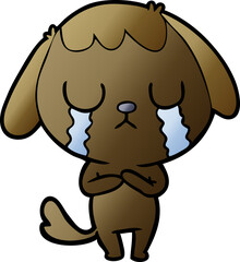 cute cartoon dog crying