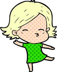 cartoon woman dancing