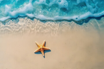 Fototapeta na wymiar Starfish at beach, Generative AI