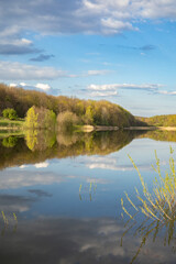 Fototapeta na wymiar Landscape. Photo of the lake in early spring.