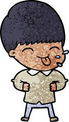 cartoon boy sticking out tongue