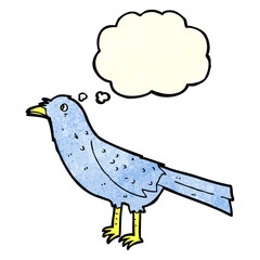 cartoon crow with thought bubble