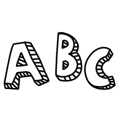 Doodle ABC School Hand Drawn 