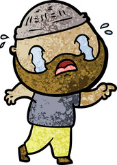 Obraz premium cartoon bearded man crying