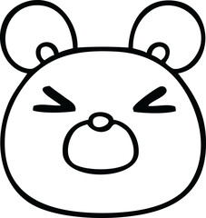 line drawing quirky cartoon mouse face