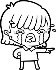 cartoon girl crying