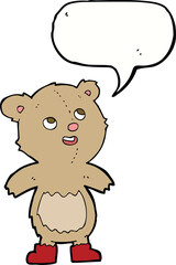 cartoon teddy bear with speech bubble