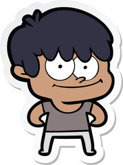 sticker of a happy cartoon man