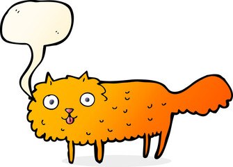 cartoon furry cat with speech bubble