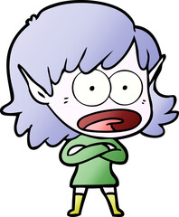 cartoon shocked elf girl