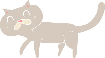 flat color illustration of cat