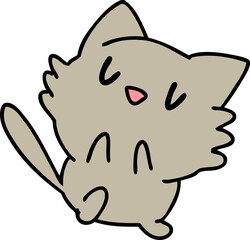 cartoon of a cute little pet cat