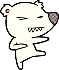 kicking polar bear cartoon