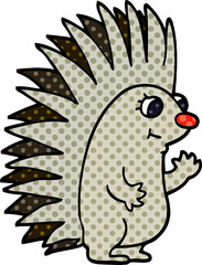 cartoon doodle spiky hedgehog