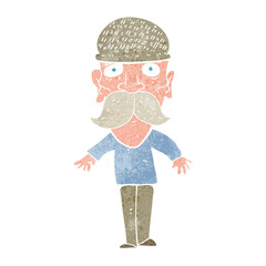 cartoon man wearing winter hat