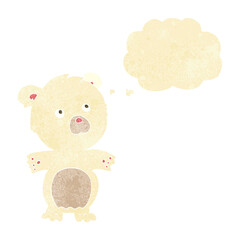 cartoon funny teddy bear with thought bubble