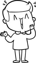 cartoon excited man