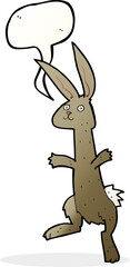 cartoon rabbit with speech bubble