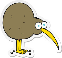 sticker of a cartoon kiwi