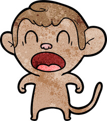 Obraz na płótnie Canvas shouting cartoon monkey